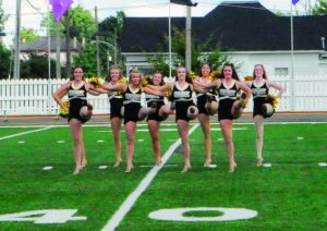 The dance team performs their second routine of the year at halfime of the Centre versus Washington and Lee football game on Sept. 7.