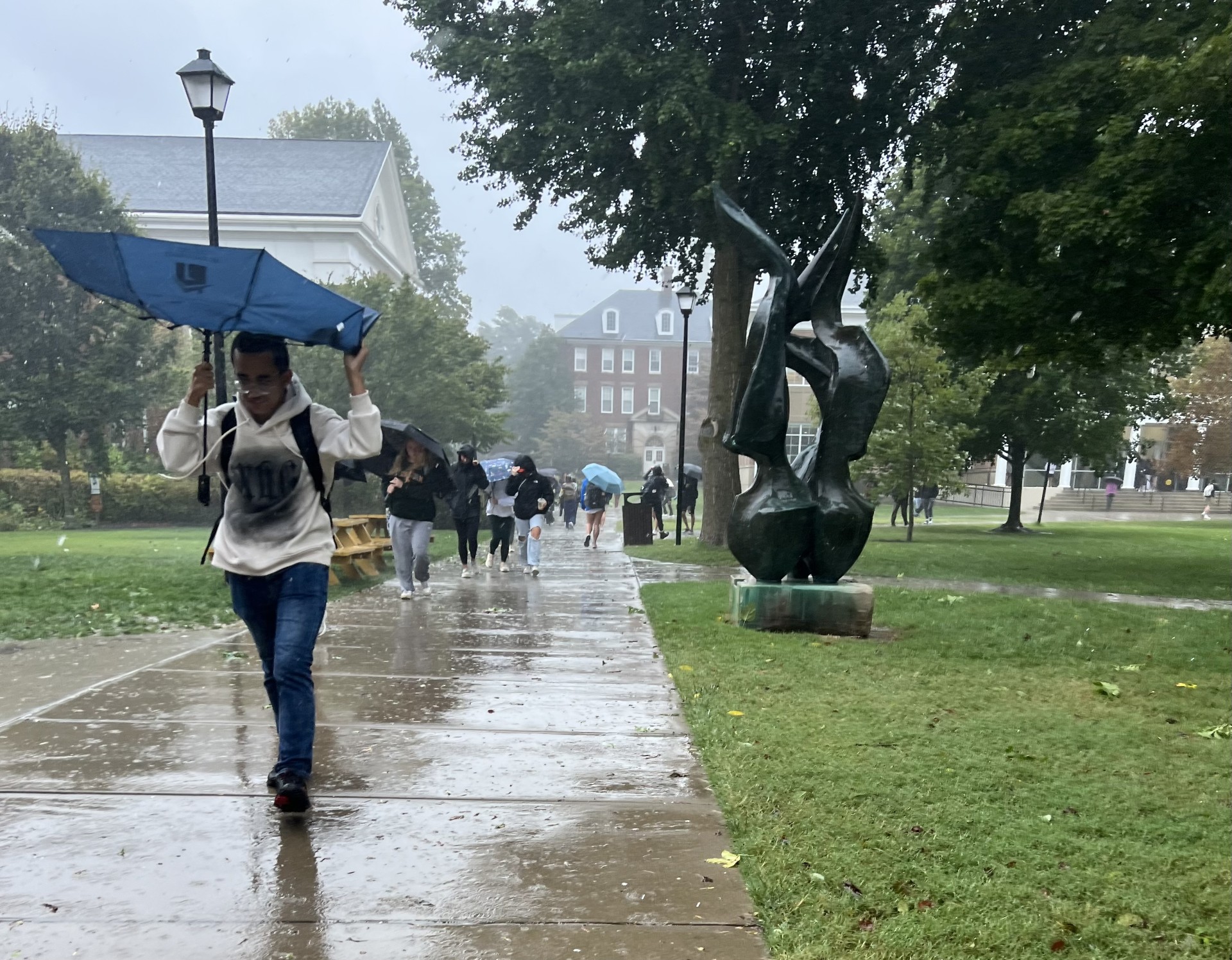 Centre Students Walk Through Hurricane To Get To Class