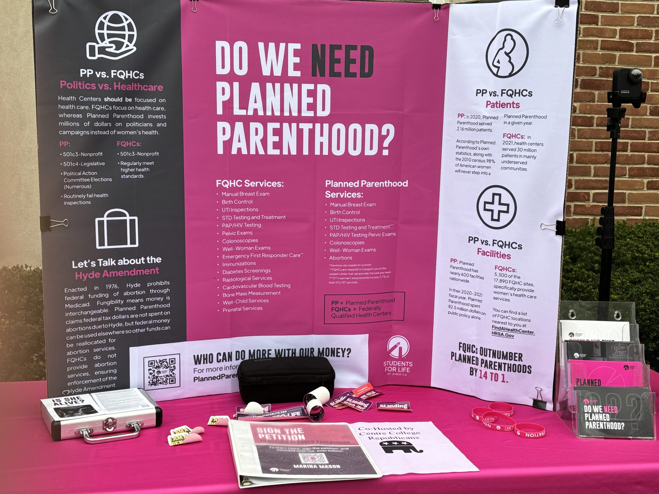 Anti-Planned Parenthood Booth Appears Outside Cowan